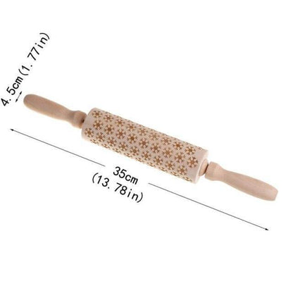 Christmas Tree Wooden Cookie Rolling Pin