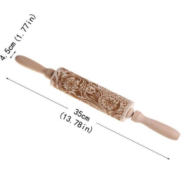 Christmas Tree Wooden Cookie Rolling Pin