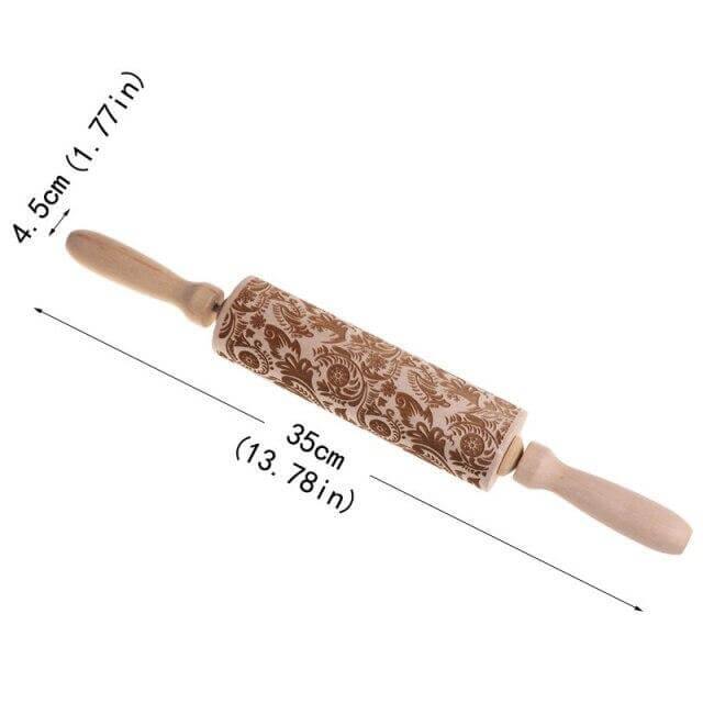 Christmas Tree Wooden Cookie Rolling Pin
