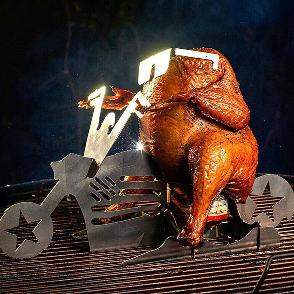 Portable BBQ Chicken Grill Holder Stand - Pexav