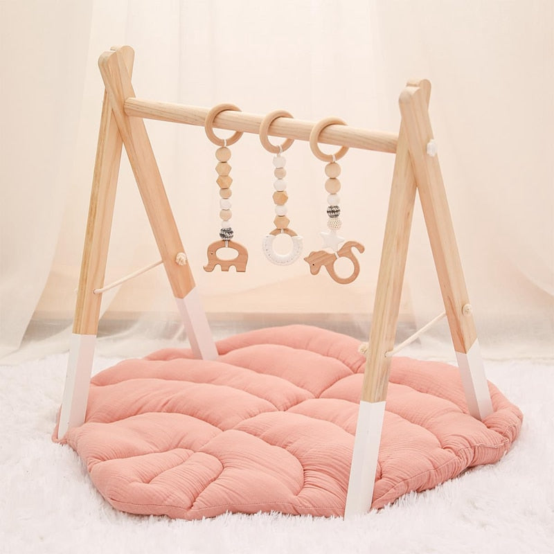 Natural Wooden Pattern Baby Play Gym - Pexav