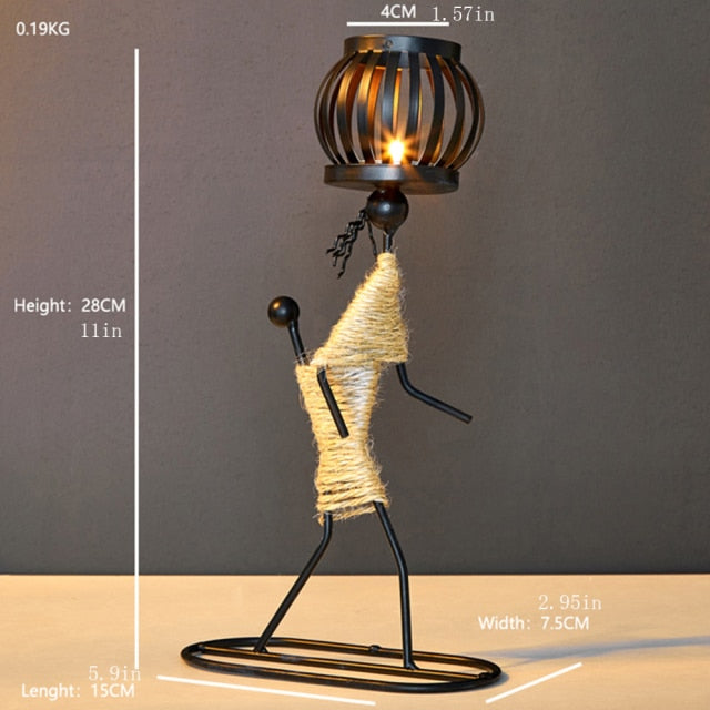 Unique Rustic Metal Candle Stand