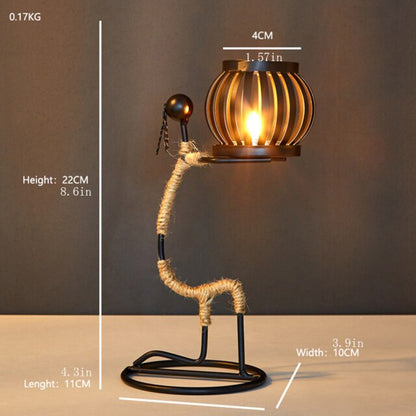 Unique Rustic Metal Candle Stand