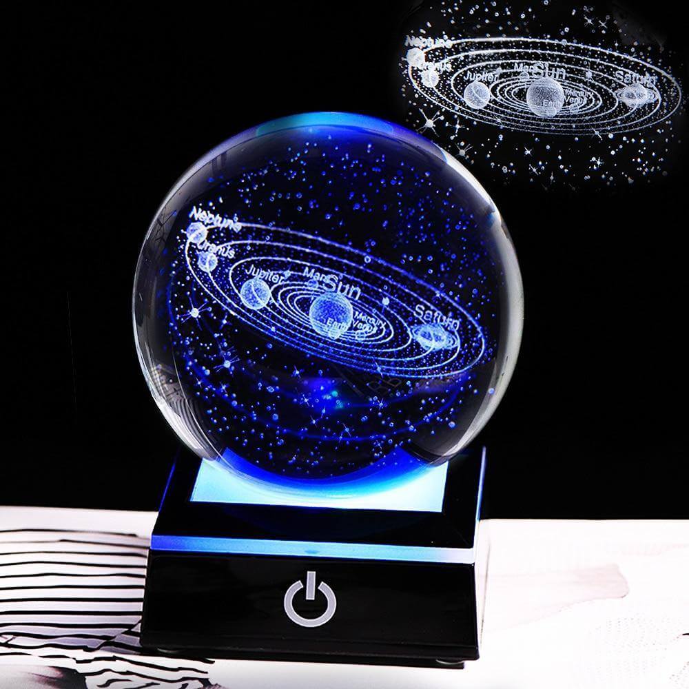 Colorful Glass Planet Table Lamp - Pexav
