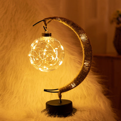 Unique Metal Moon LED Table Lamp - Pexav