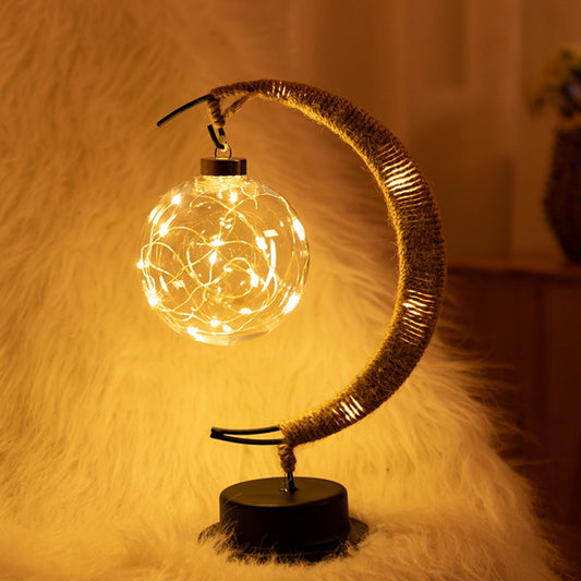 Unique Metal Moon LED Table Lamp - Pexav