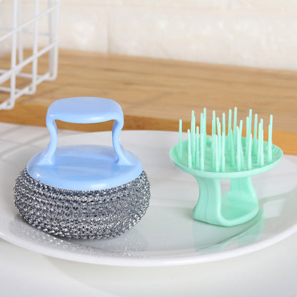 Tough Scrubbing Steel Wire Kitchen Brush