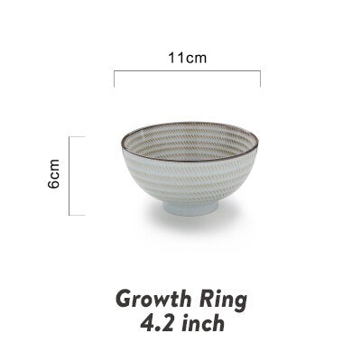 Traditional Asian Style Porcelain Dinner Bowls