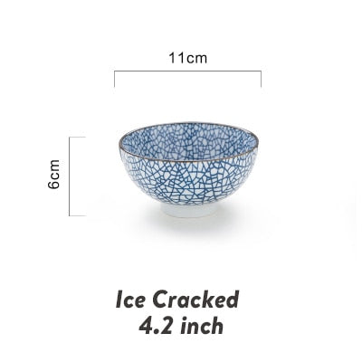 Traditional Asian Style Porcelain Dinner Bowls