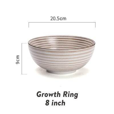 Traditional Asian Style Porcelain Dinner Bowls