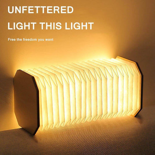 Portable Wooden LED Accordion Table Lamp - Pexav