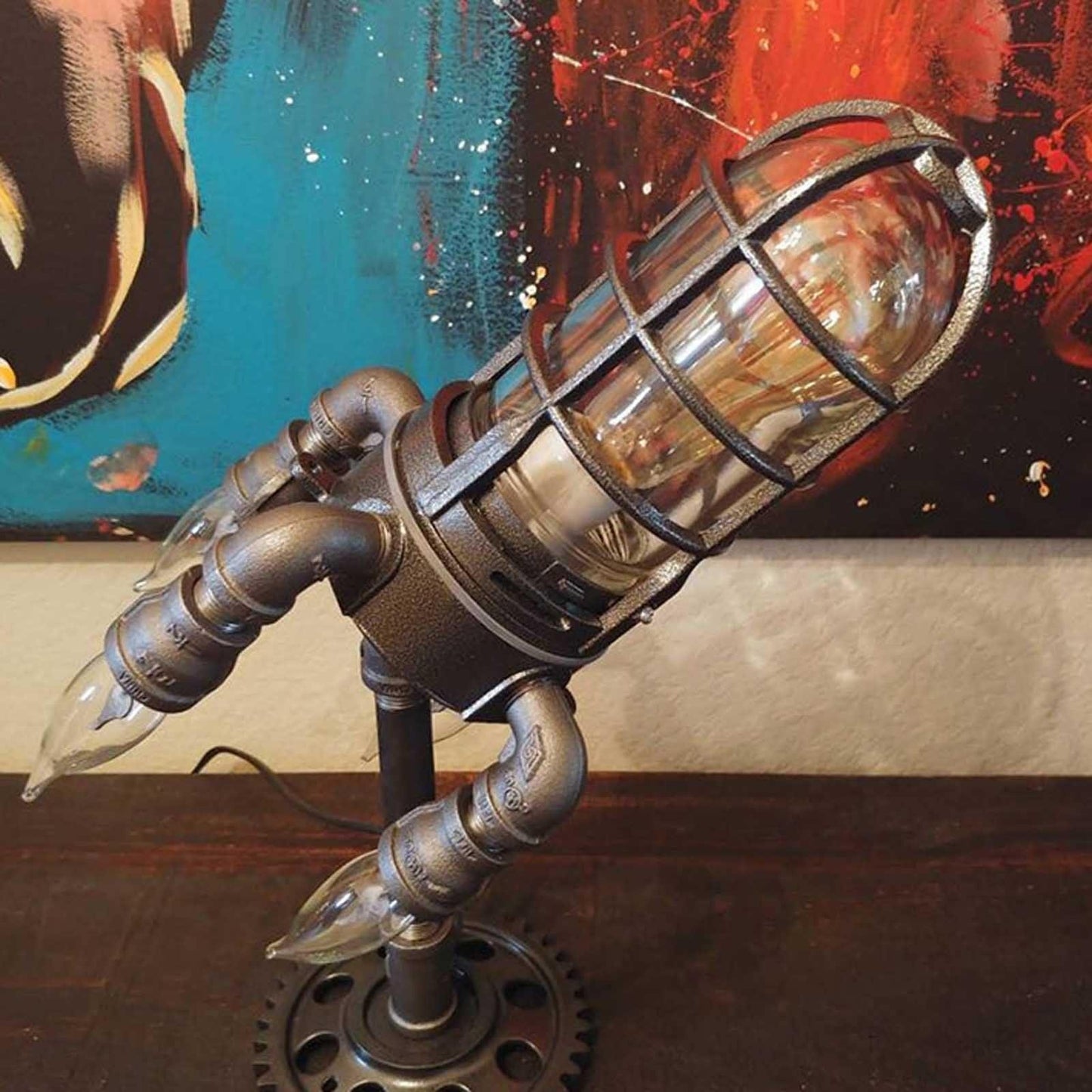 Edgy Metal Retro Table Lamp