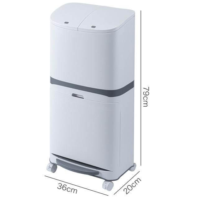 Big 2-Tier Rolling Trash Can