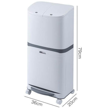 Big 2-Tier Rolling Trash Can