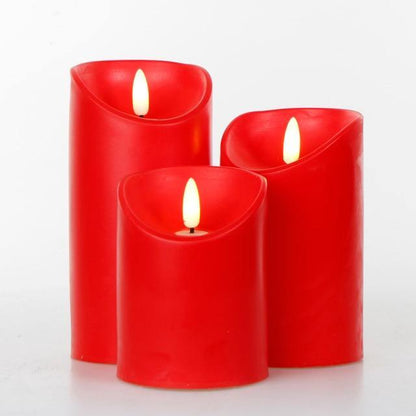 3 Pack Battery Operated Faux Wax Candles