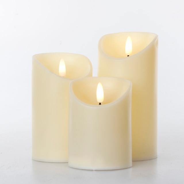 3 Pack Battery Operated Faux Wax Candles