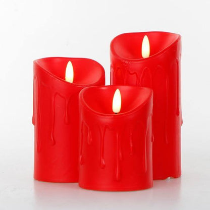 3 Pack Battery Operated Faux Wax Candles