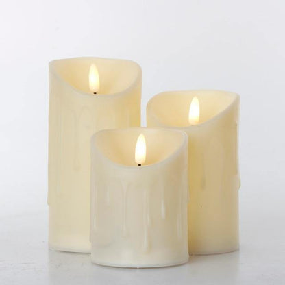 3 Pack Battery Operated Faux Wax Candles
