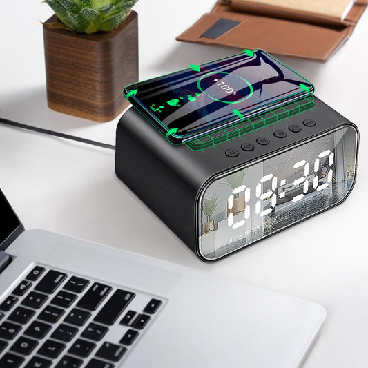 Compact Bluetooth Clock Radio Phone Dock Speaker - Pexav