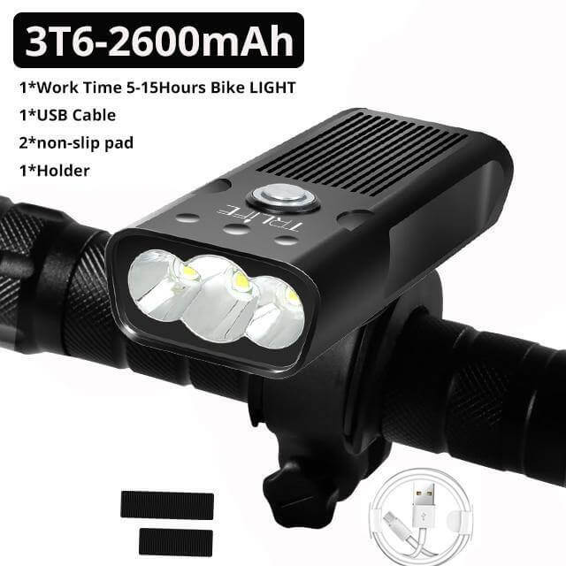 Bright LED Bicycle Headlight USB Rechargeable