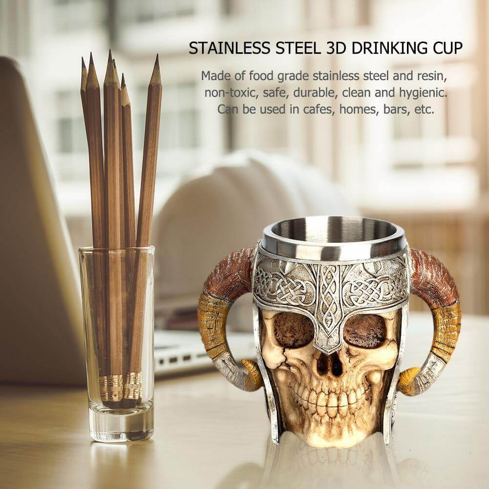 Retro Skull Metal Coffee Mug - Pexav