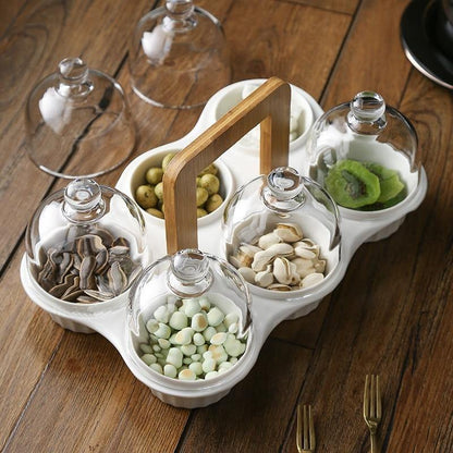 Clear Glass Top Serving Plate - Pexav