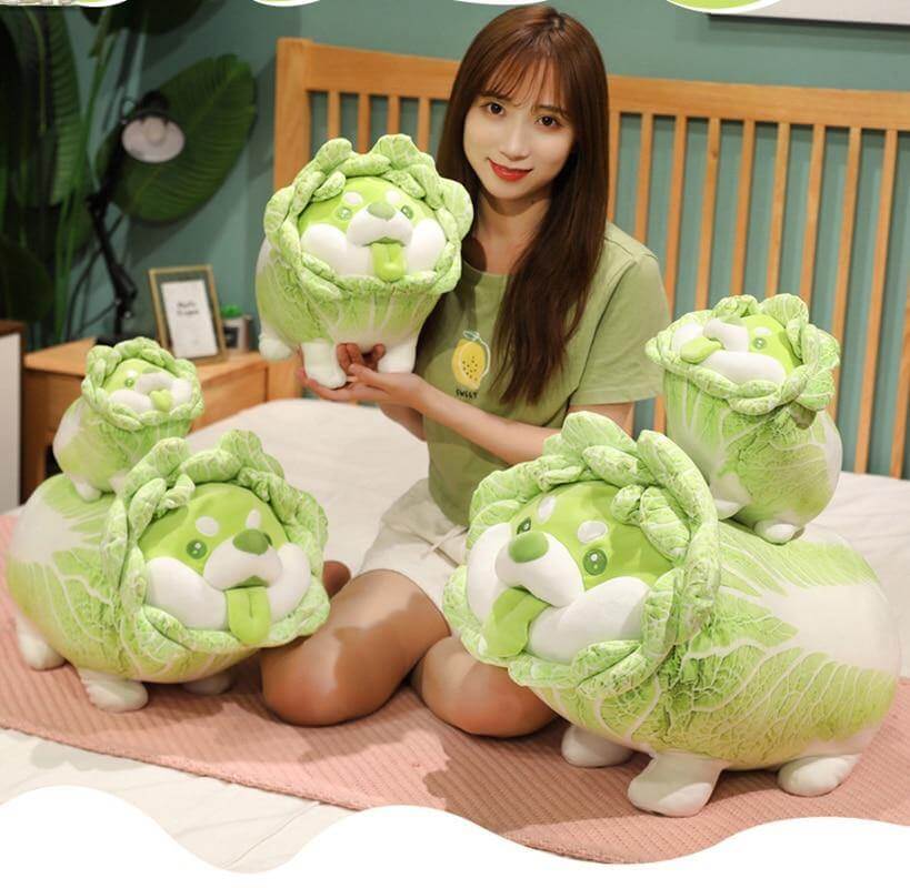 Adorable Cabbage Dog Plush Pillow - Pexav