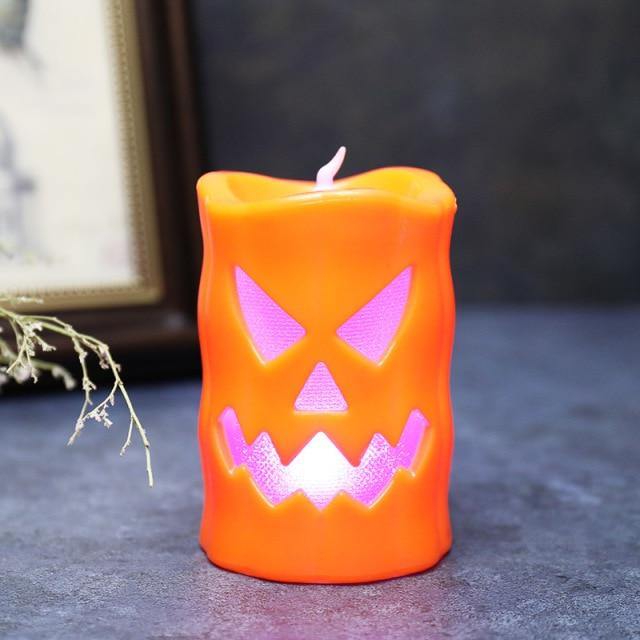 Spooky Pumpkin Candle Home Decor