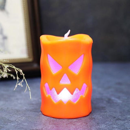 Spooky Pumpkin Candle Home Decor