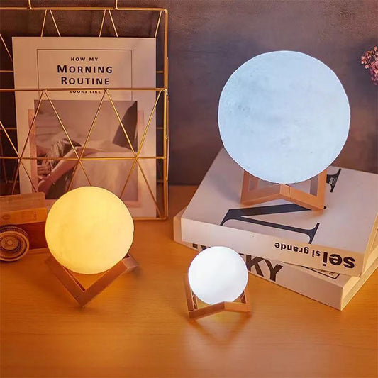 Colorful LED Sensor Nightlight Rechargeable Moon Lamp - Pexav