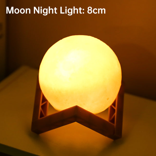Colorful LED Sensor Nightlight Rechargeable Moon Lamp