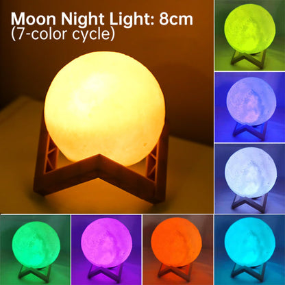 Colorful LED Sensor Nightlight Rechargeable Moon Lamp