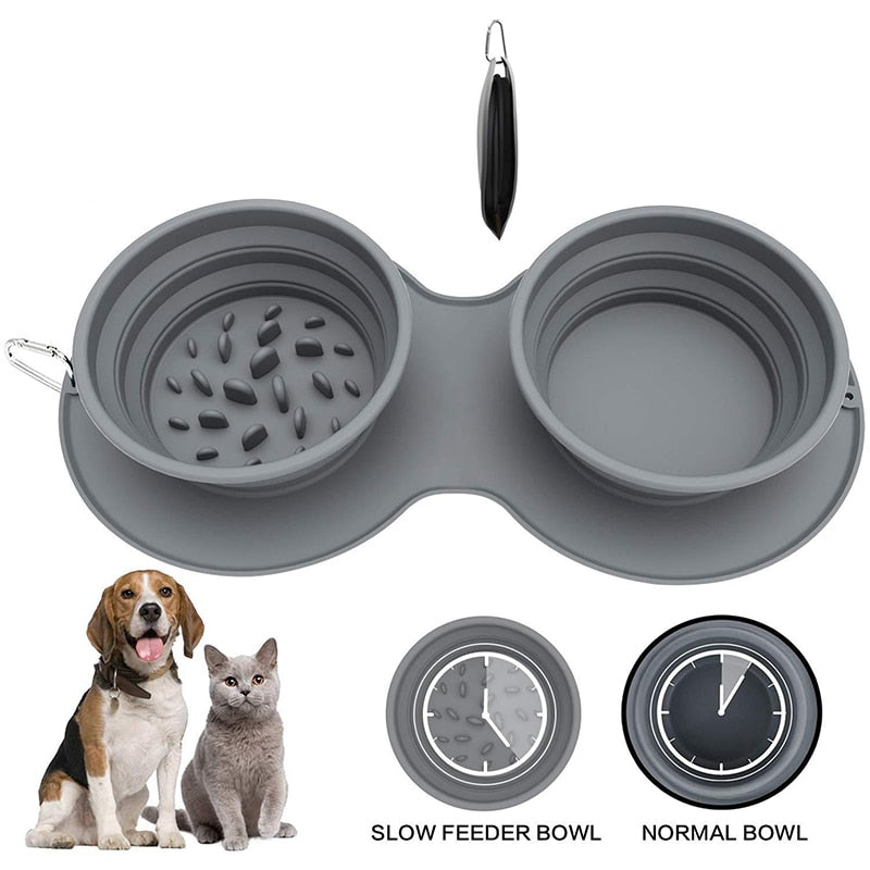 Portable Collapsible Pet Food Water Bowl - Pexav