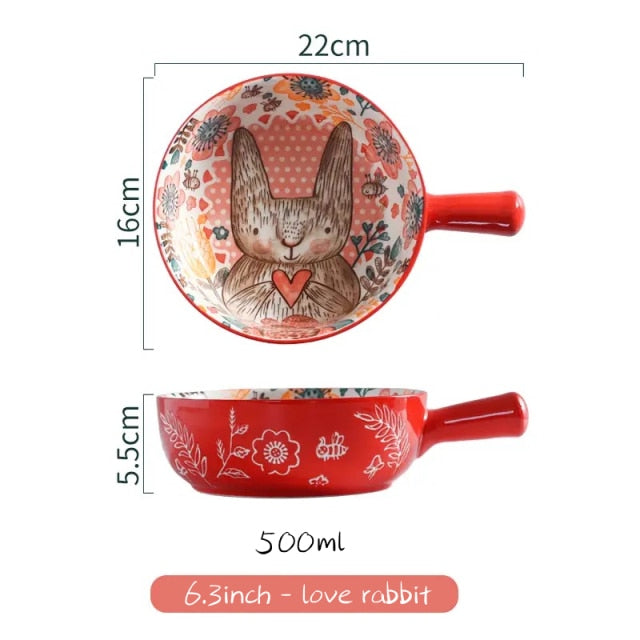 Unique Floral Pattern Big Clay Bowl