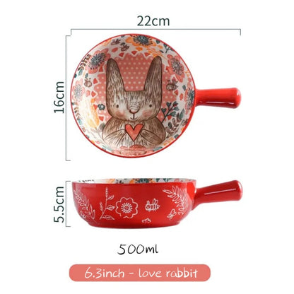 Unique Floral Pattern Big Clay Bowl