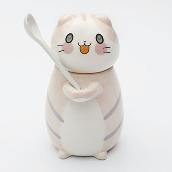 Adorable Kitty Ceramic Coffee Mug Set