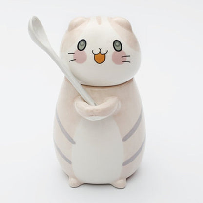 Adorable Kitty Ceramic Coffee Mug Set