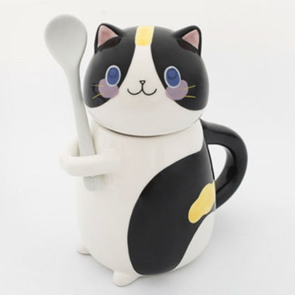 Adorable Kitty Ceramic Coffee Mug Set