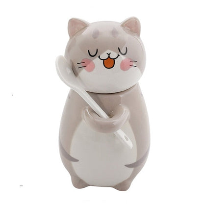 Adorable Kitty Ceramic Coffee Mug Set