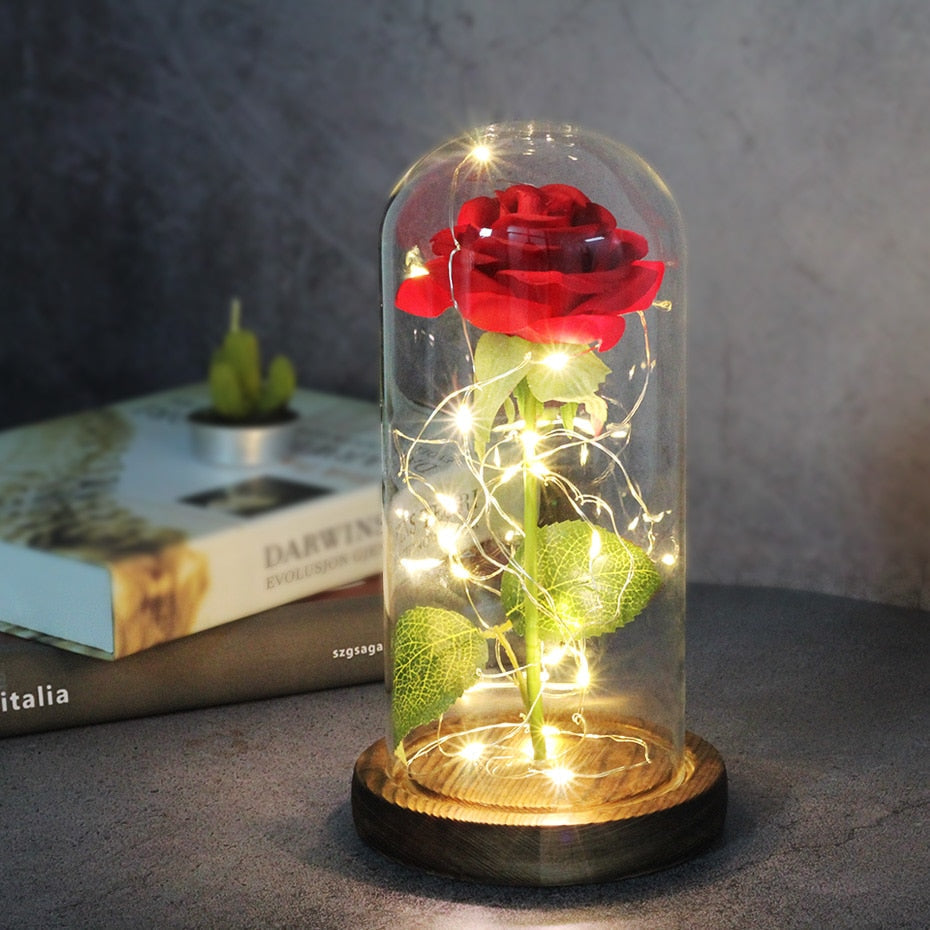 Timeless Fake Rose Bell Jar - Pexav
