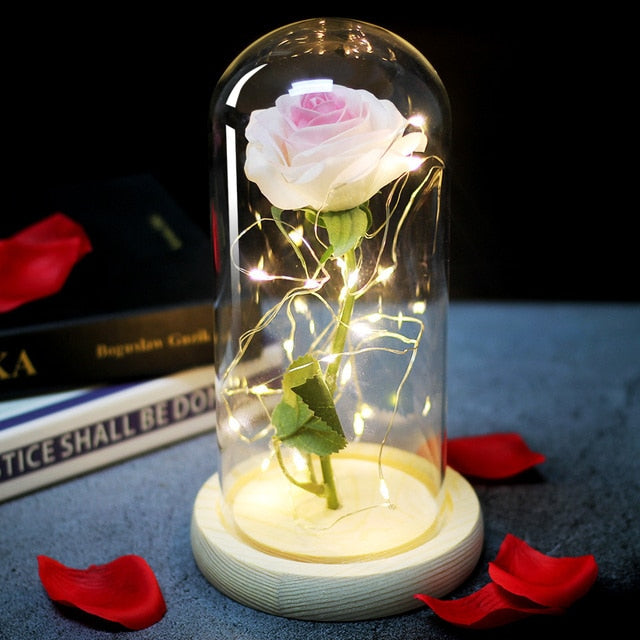 Timeless Fake Rose Bell Jar