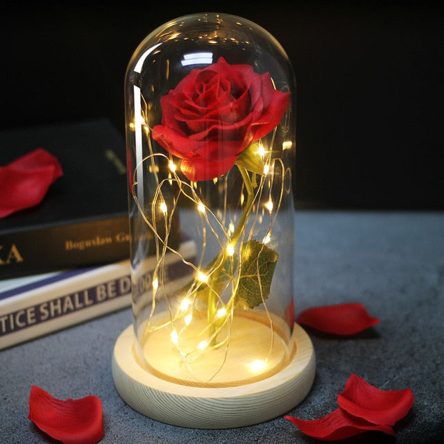 Timeless Fake Rose Bell Jar