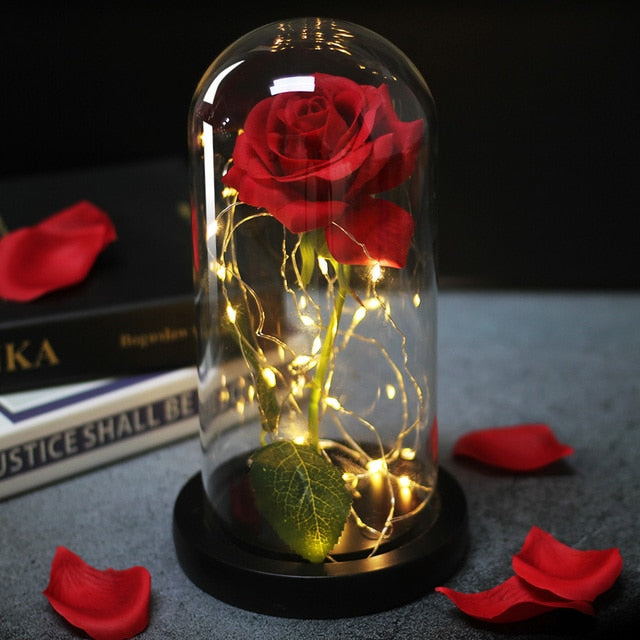 Timeless Fake Rose Bell Jar