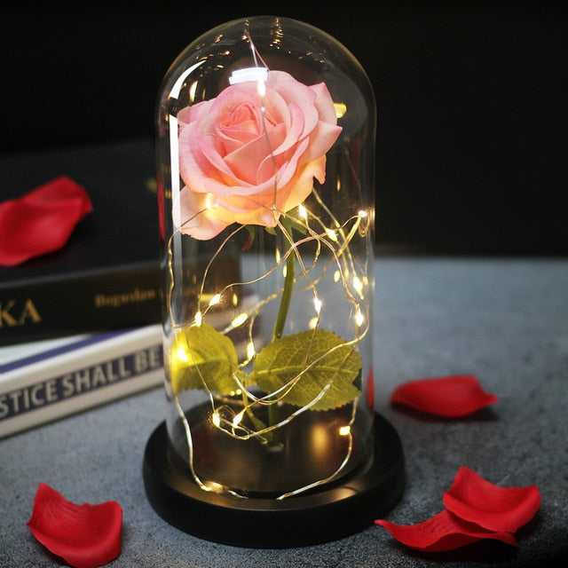 Timeless Fake Rose Bell Jar