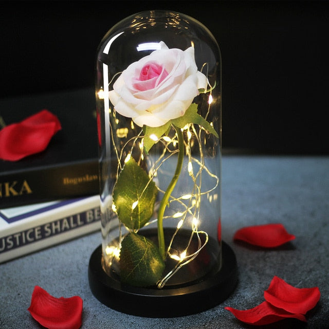 Timeless Fake Rose Bell Jar