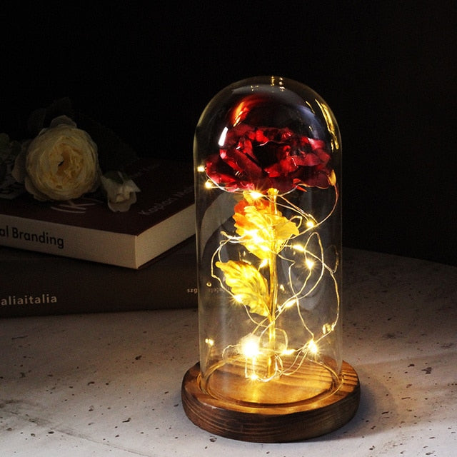 Timeless Fake Rose Bell Jar