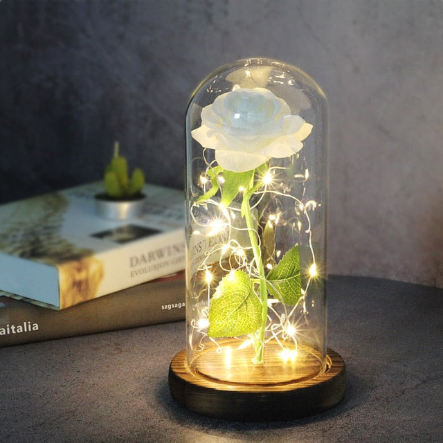 Timeless Fake Rose Bell Jar