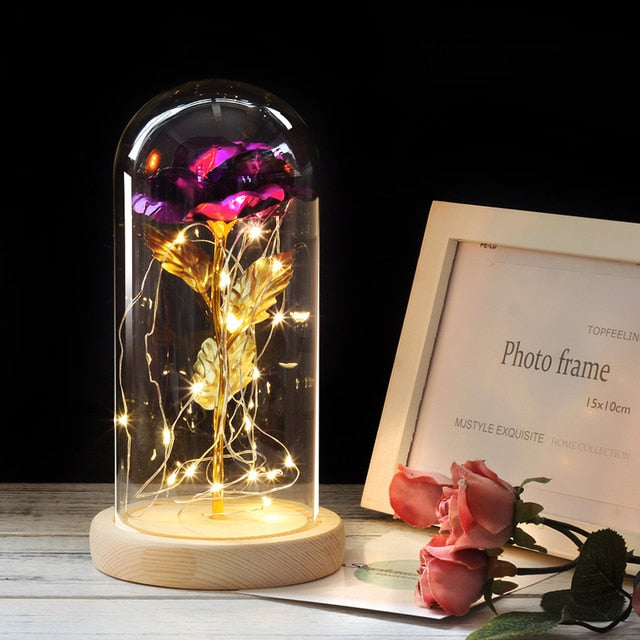 Timeless Fake Rose Bell Jar