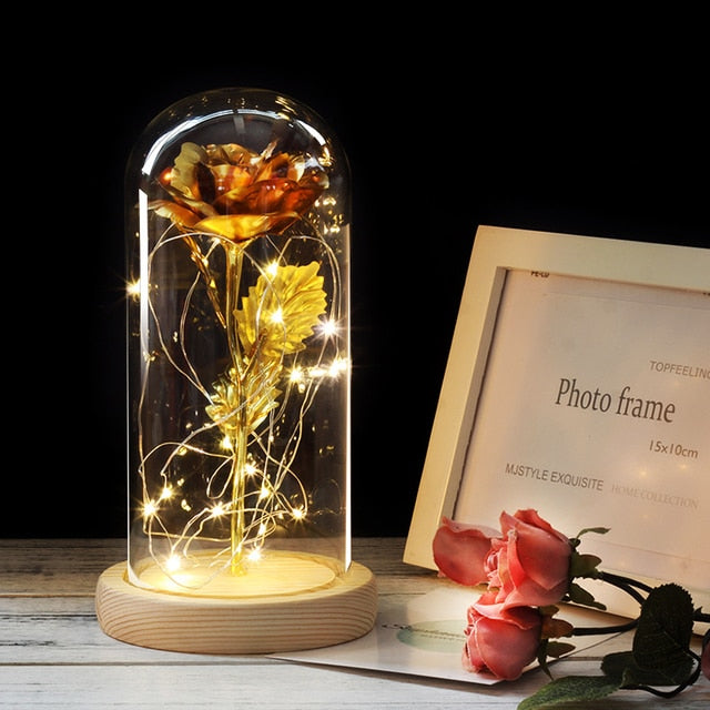 Timeless Fake Rose Bell Jar