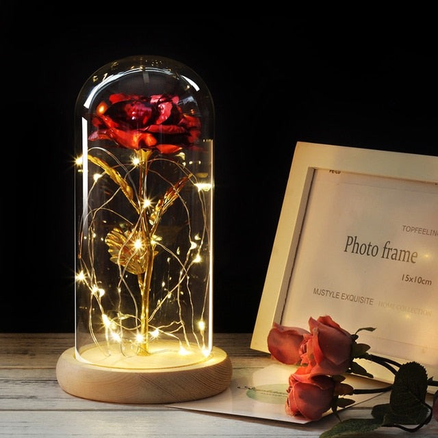 Timeless Fake Rose Bell Jar